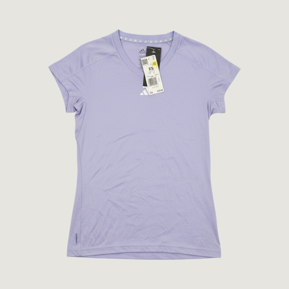 Adidas Womens Training T-Shirt V-Neck Short Sleeve Purple XS NEW HZ5207